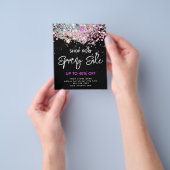 春モダン販売ホログラフィックグリッターブラック チラシ (手)