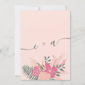 春モダン·ピンク·グ結婚リーンの日付変更 招待状 (裏面)