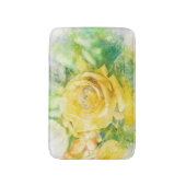 春モーニングイエローローズインパステルウォーターカラー バスマット (正面縦)