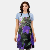 春モーニンググロリズインブルー エプロン (着用した状態)