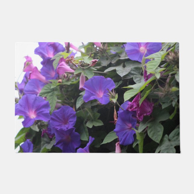 春モーニンググロリズインブルー ドアマット (正面)