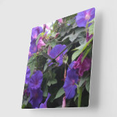 春モーニンググローリズインブルー スクエア壁時計 (傾斜)