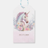 春ユニコーン水彩赤ちゃんシャワー ギフトタグ (裏面)