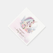 春ユニコーン水彩赤ちゃんシャワー スタンダードカクテルナプキン (角)
