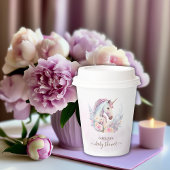 春ユニコーン水彩赤ちゃんシャワー 紙コップ