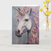春ユニコーン、誕生日 カード (黄色い花)