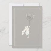 春ユニークツインボーイズバニーベビーシャワー 招待状 (裏面)