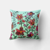 春ユニークレッドドードルフラワーズ誕生日 クッション (裏面)