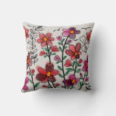 春ユニークレッドドードルフラワーズ誕生日 クッション (裏面)