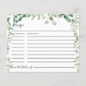 春ユーカリプトゥスグリーンブライダルシャワーレシピカード (正面)