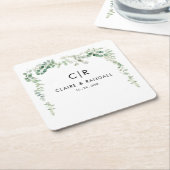 春ユーカリ結婚グリーナリー スクエアペーパーコースター (アングル)