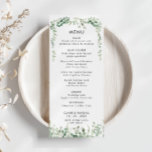 春ユーカリ結婚グリーンリーのフラットメニュー メニュー<br><div class="desc">この春ユーカリ結婚ーのメニューは結婚のお祝いに最適モダンな。このデザインは、水色の手のユ色彩の鮮やかーカリの緑の葉、自然のインスパイア美しいを特徴とする。</div>
