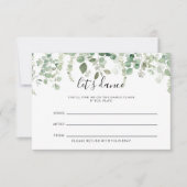 春ユーカリ結婚プトゥスグリーンの歌リクエストカード 出欠カード (正面)