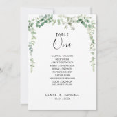 春ユーカリ表第1座席表 招待状 (裏面)