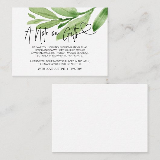 春ユーカリ願いの贈り物のメモ エンクロージャーカード (正面/裏面)