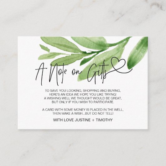 春ユーカリ願いの贈り物のメモ エンクロージャーカード (正面)