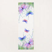 春ヨガマットカラフル蝶飛んでいる ヨガマット (裏面)