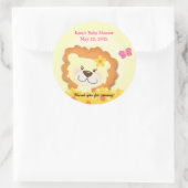 春ライオン（黄色）ラウンドのカスタム好意ステッカー ラウンドシール (バッグ)