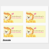 春ライオン（黄色）本プレートシール 長方形シール (シート)