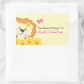 春ライオン（黄色）本プレートシール 長方形シール (バッグ)