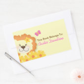 春ライオン（黄色）本プレートシール 長方形シール (封筒)