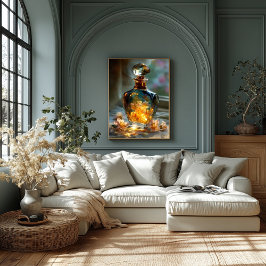 春ライトのボトル- 白熱［赤熱］光を放つフローラ香水 キャンバスプリント