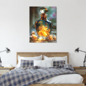 春ライトのボトル- 白熱［赤熱］光を放つフローラ香水 キャンバスプリント (インサイチュ (寝室))