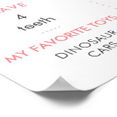 春ライトカラー1年目の誕生日マイルストーン ポスター (角)