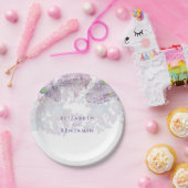 春ライラックフローラ水彩エレガント ペーパープレート (パーティー)