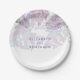 春ライラックフローラ水彩エレガント ペーパープレート