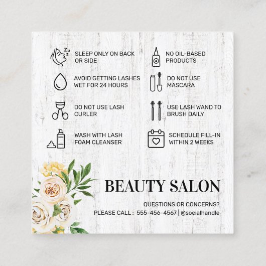 春ラッシュ・アフターケア・カード スクエア名刺 (裏面)