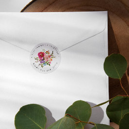 春ラッシュ |ブーケ植物学差出人住所 ラウンドシール