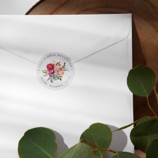 春ラッシュ |ブーケ植物学差出人住所 ラウンドシール