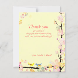 春ラブバードクリーミー結婚ズサンキュー サンキューカード