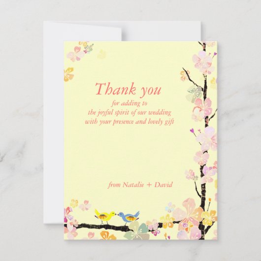 春ラブバードクリーミー結婚ズサンキュー サンキューカード (正面)