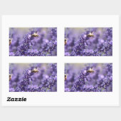 春ラベンダービーズパープルフローラ 長方形シール (シート)