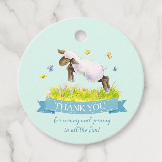 春ラムキュートアクアブルー誕生日感謝していあなた フェイバータグ (正面)