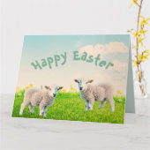 春ラムズイースター折り畳みグリーティングカード カード (黄色い花)