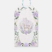 春ラムパープルフローラベビーシャワー誕生日 ギフトタグ (裏面)