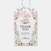 春ラムピンクフローラベビーシャワー誕生日のお気に入り ギフトタグ (正面)