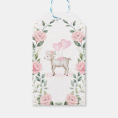 春ラムピンクフローラベビーシャワー誕生日のお気に入り ギフトタグ (裏面)