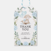 春ラムブルーフローラベビーシャワー誕生日 ギフトタグ (正面)