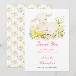 春ラムベビーシャワー サンキューカード