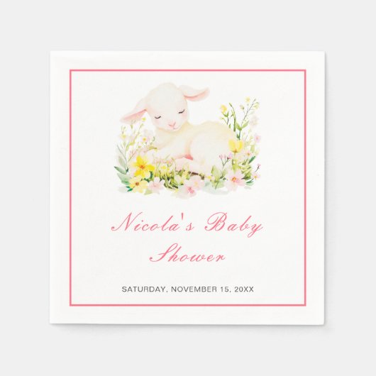 春ラムベビーシャワー スタンダードカクテルナプキン (正面)