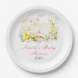 春ラムベビーシャワー ペーパープレート