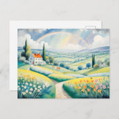 春ランドスケープとレインボーイタリアンオーバーヒルズ ポストカード (正面/裏面)