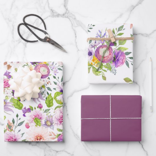春ランヌカルスとバラコラージュ ラッピングペーパーシート (正面)