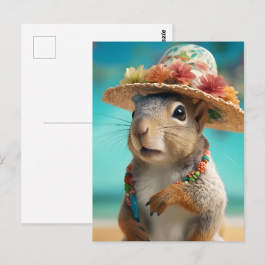 春リス ポストカード (正面/裏面)