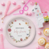 春リトルワイルドフラワーガールベビーシャワー ペーパープレート (パーティー)