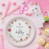 春リトルワイルドフラワーガール1st誕生日パーティー ペーパープレート (パーティー)